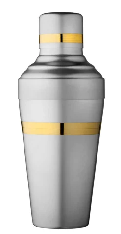 Cocktailshaker Yukiwa Baron | Silber matt - Vergoldete Akzente