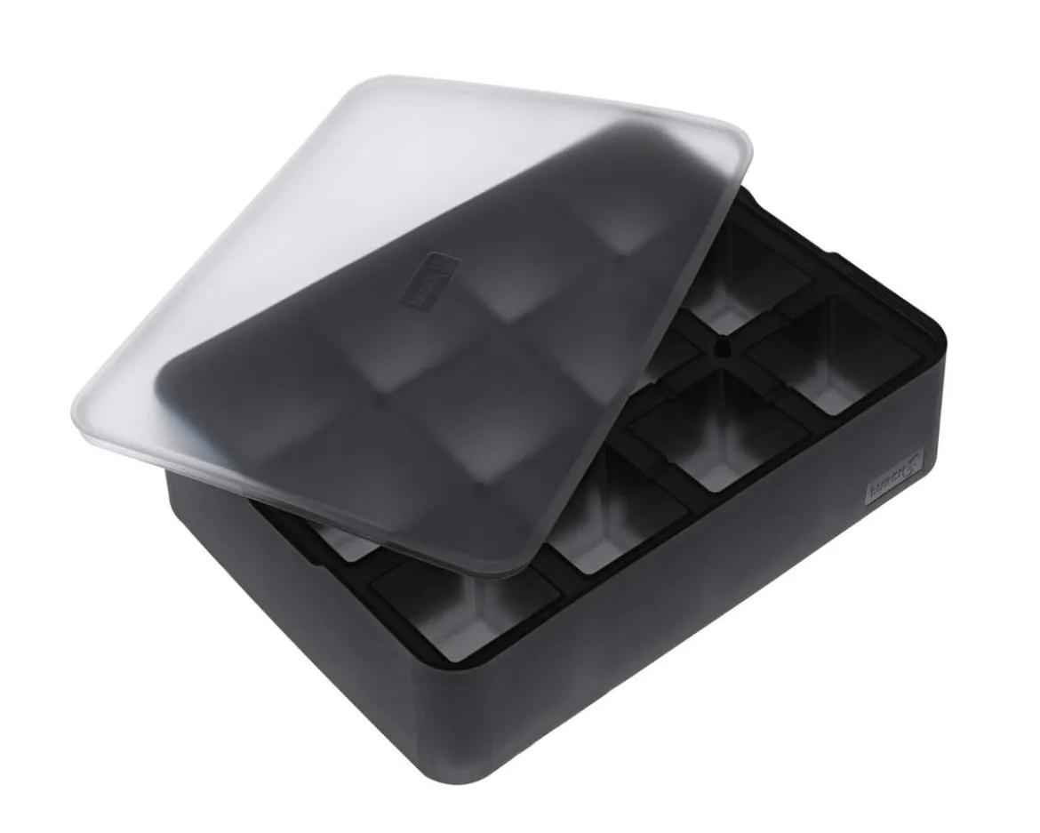 Eiswürfelform mit Deckel – Platin Silikon – Lurch | 12 x 4 cm