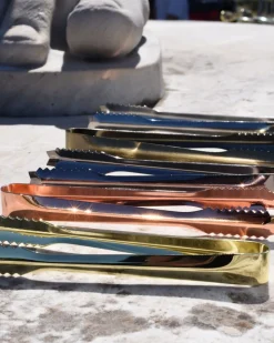 Eiswürfelzange stabil | 18 cm - Gold