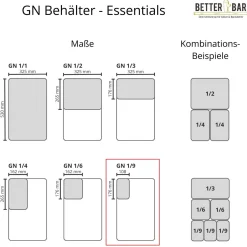 GN 1/9 Behälter - Edelstahl - GN Essentials | 10 cm