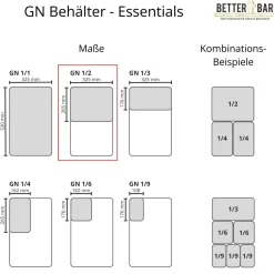 GN 1/2 Behälter - Edelstahl - GN Essentials | 10 cm