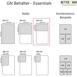 GN 1/3 Behälter - Edelstahl - GN Essentials | 10 cm