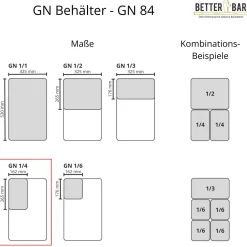 GN 1/4 Behälter - Polypropylen - GN 84 | 15 cm