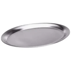 Serviertablett oval - Edelstahl matt | 26,5 x 19,5 cm