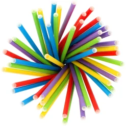 Shake Papier-Trinkhalm | Bunt - Ø 8 mm x 25 cm - Papstar Pure (100 Stk)