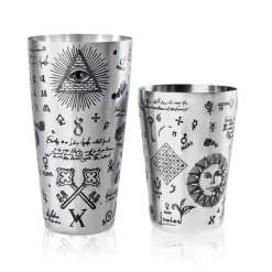 Tin-in-Tin Cocktail Shaker - Yokai Tattoo | Alchemy verziert