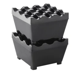 Windaschenbecher schwer | stapelbar - schwarz - 7,5 cm